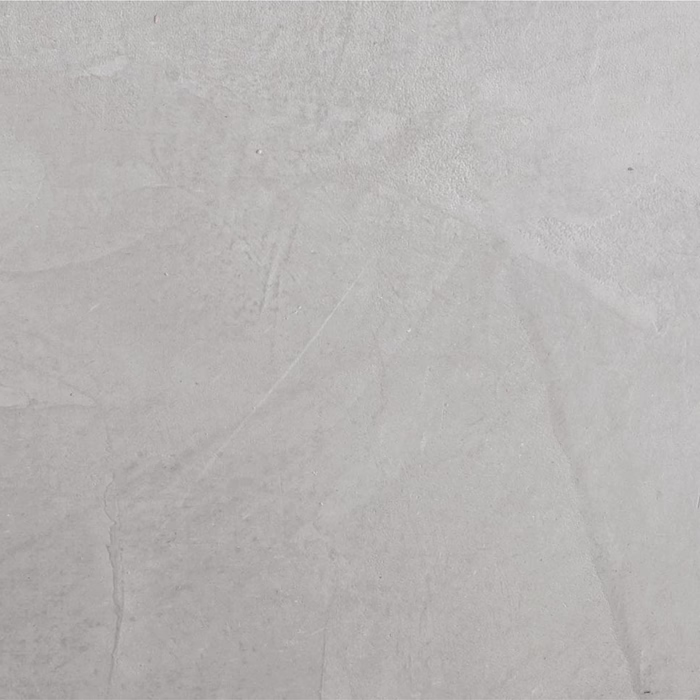 Eine Textur aus hellgrauem Beton, die subtile Farbschattierungen und abstrakte Muster aufweist, die durch Oberflächenunregelmäßigkeiten entstehen. Das Gesamtbild ist einheitlich, zeigt jedoch natürliche Fehler, die für Beton typisch sind, wie leichte Kratzer und Unebenheiten, die zu seiner industriellen und minimalistischen Ästhetik beitragen.